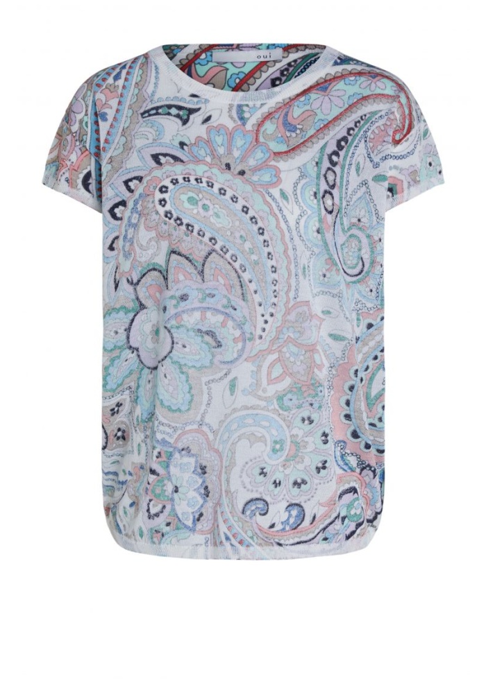Oui | Print Knit Top