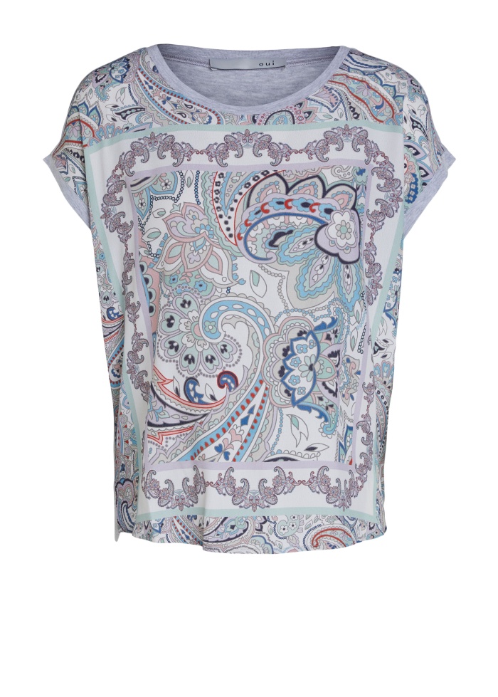 Oui | Silky Print Top