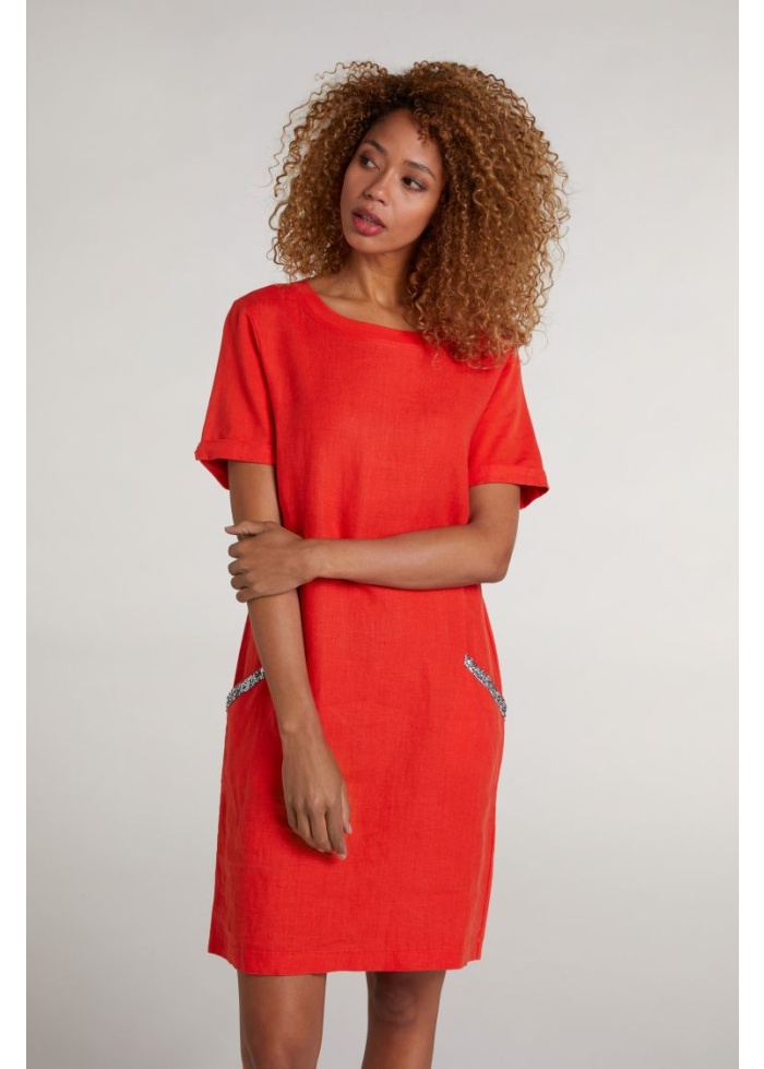 Oui | Sparkle Linen Dress