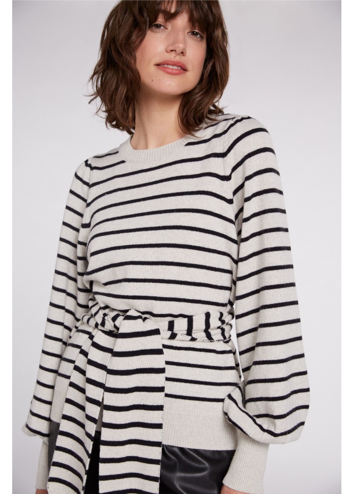 Oui | Tie Stripe Jumper