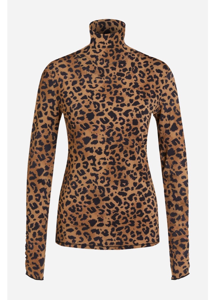 Oui | Leopard Print Roll Neck