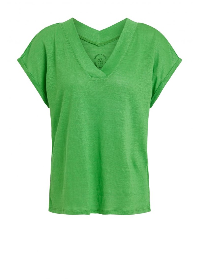 Oui | Linen V-Neck Top