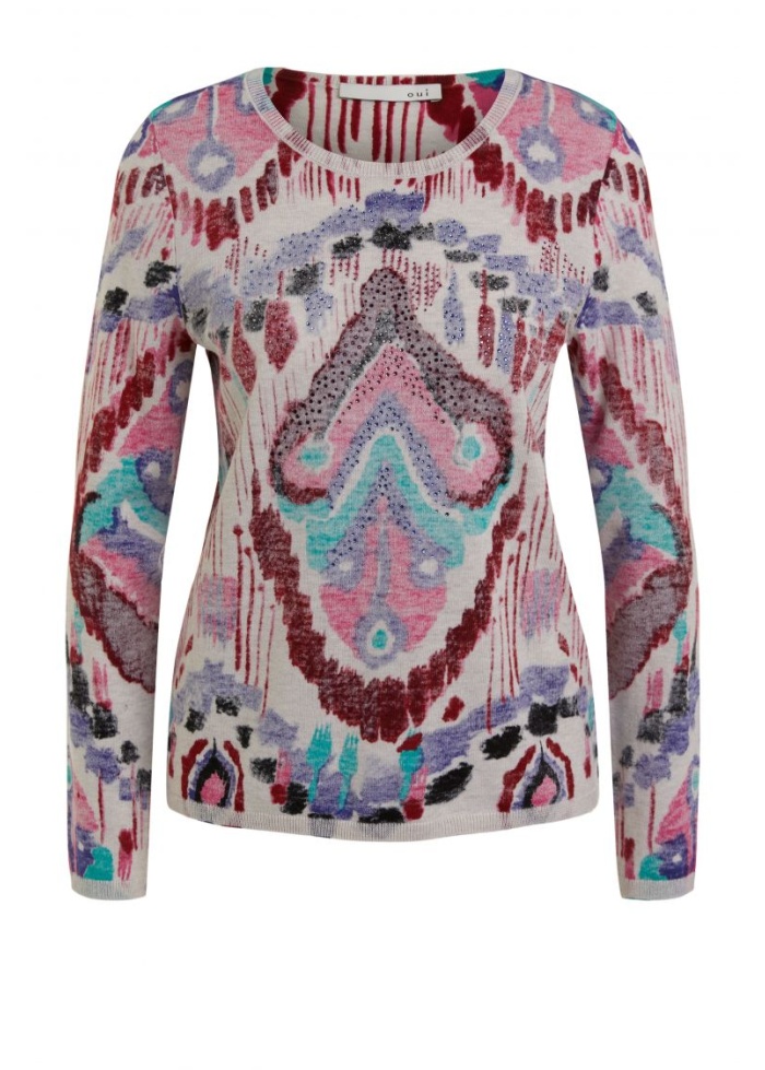 Oui | Sparkle PPrinted Cotton Jumper