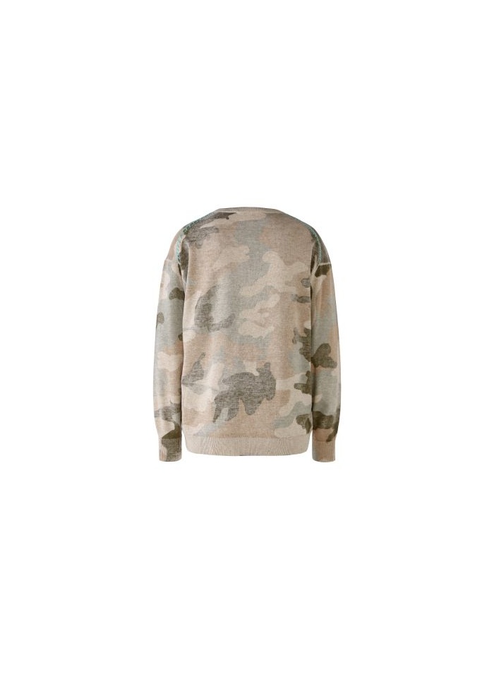 Oui | Sequin Camouflage Jumper