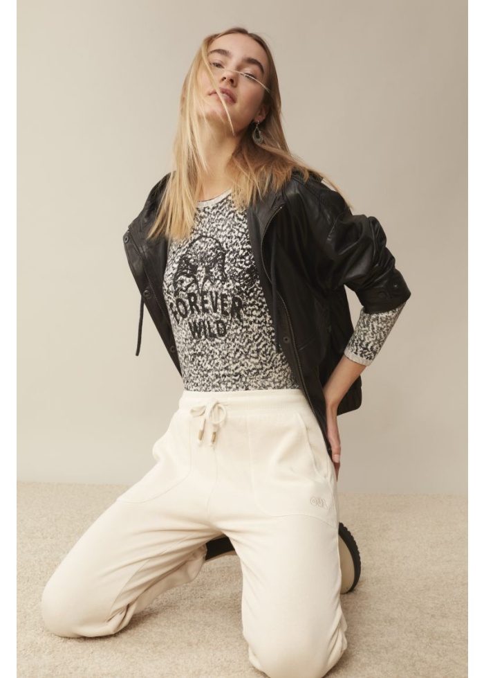 Oui | Leather Hooded Jacket