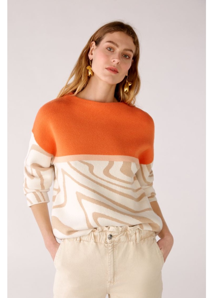 Oui | Swirl Colourblock Jumper