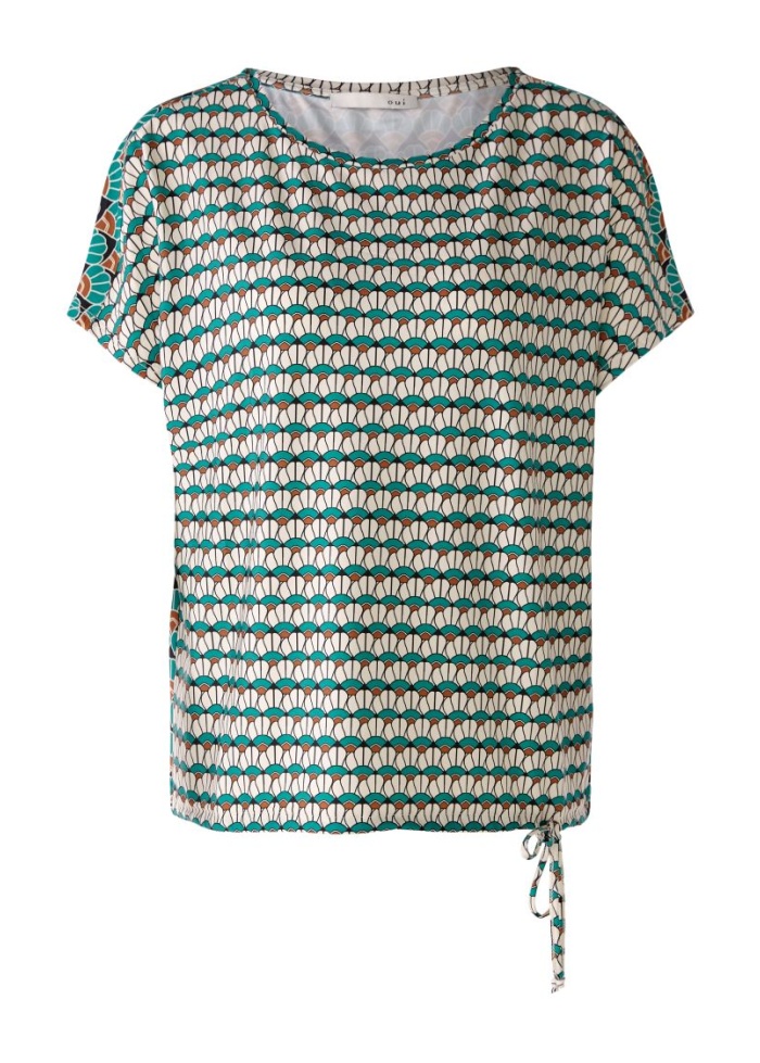 Oui | Silky Print Top