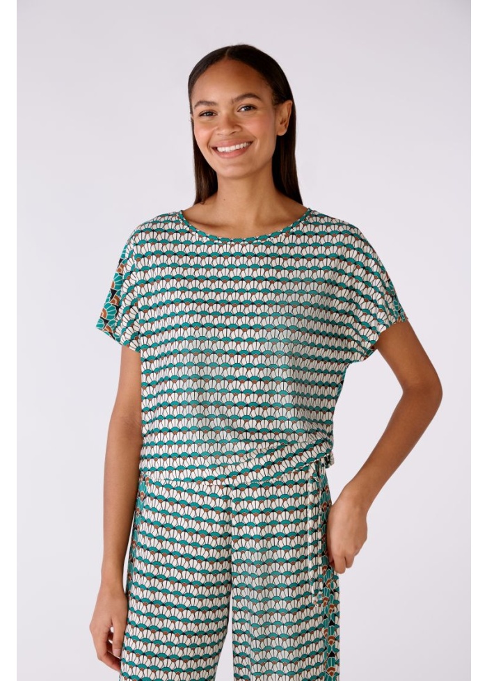 Oui | Silky Print Top