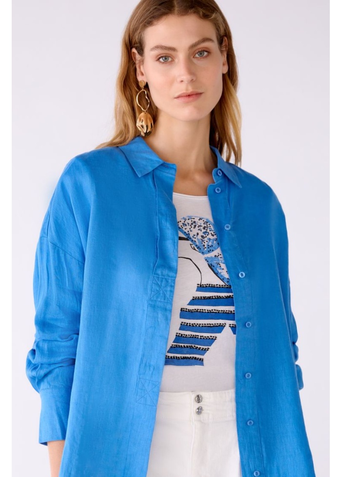 Oui | Longer Linen Shirt