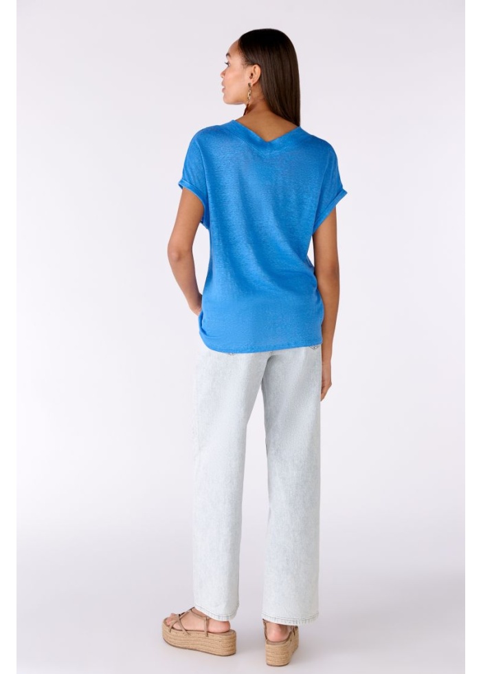 Oui | Linen V-Neck Tee