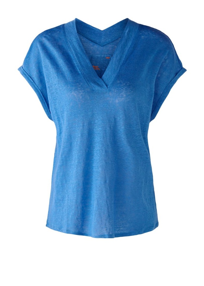 Oui | Linen V-Neck Tee
