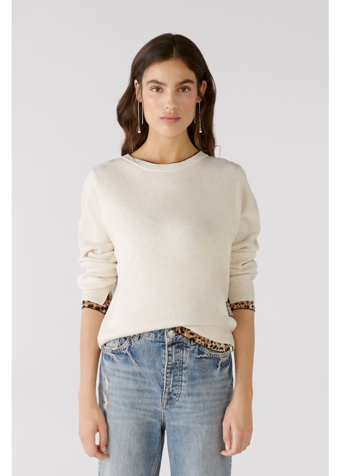 Oui | Leopard Trim Jumper