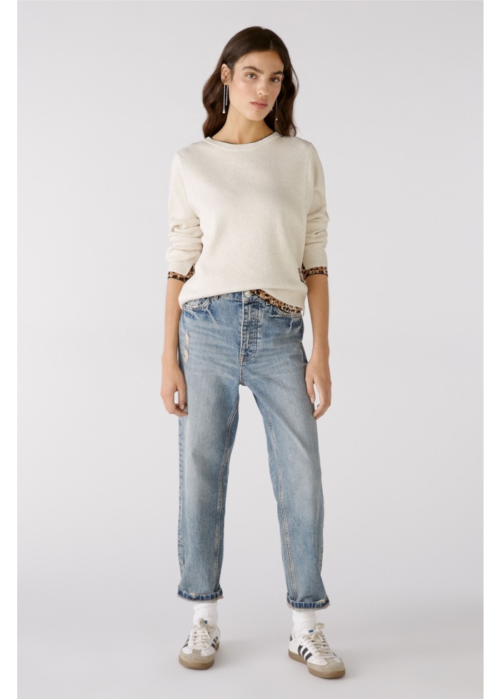 Oui | Leopard Trim Jumper