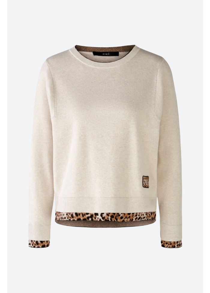 Oui | Leopard Trim Jumper