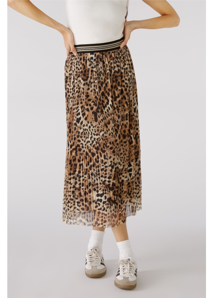 Oui | Leopard Midi Skirt