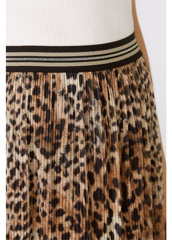Oui | Leopard Midi Skirt