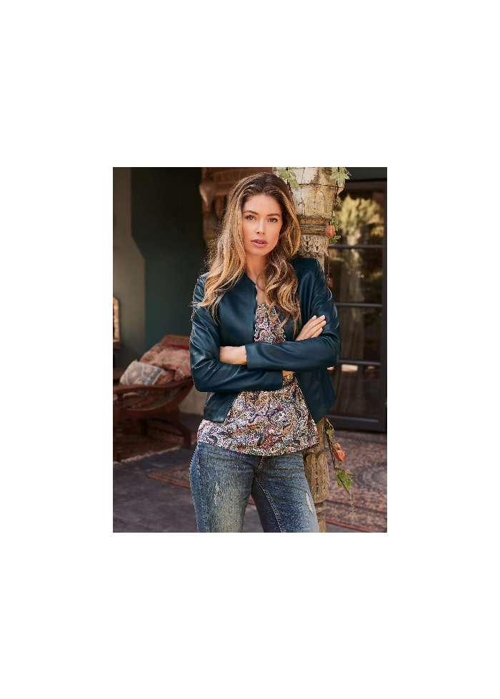 Repeat | Cropped Leather Jacket