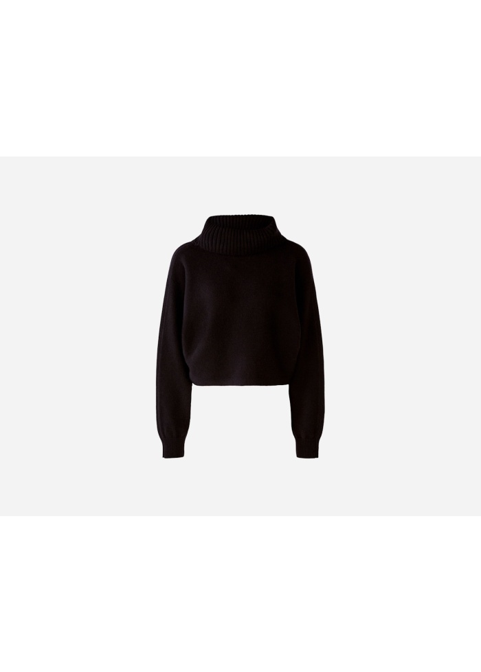 Oui | Wool Blend Black Rollneck Jumper