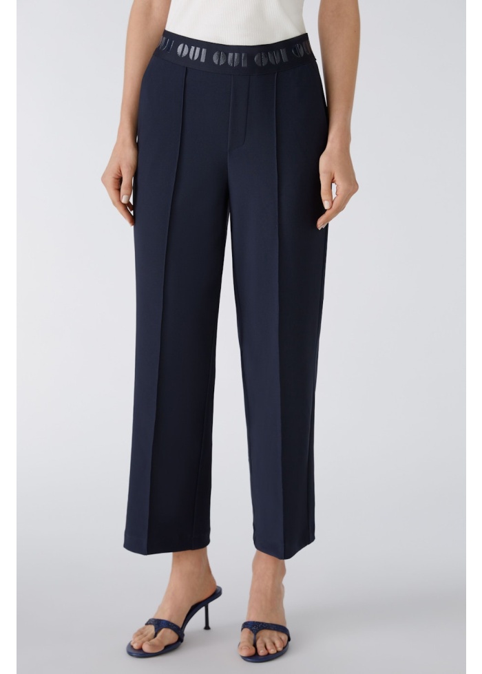 Oui | Logo Trousers Navy