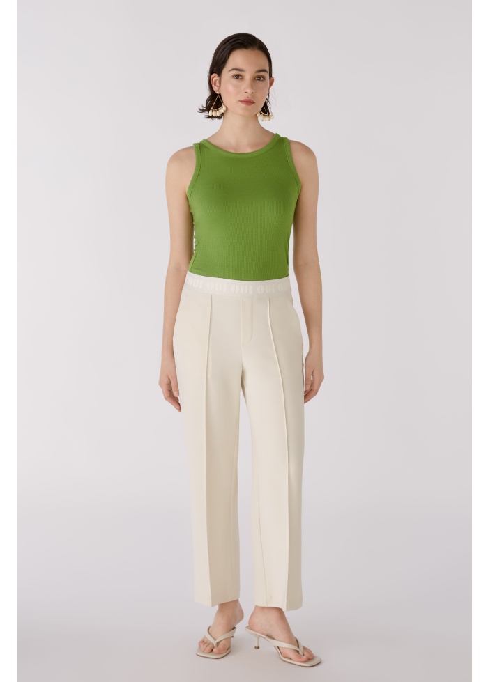 Oui | Logo Trousers Stone