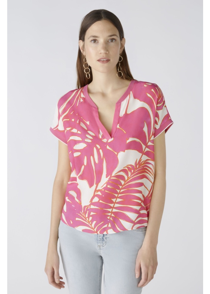 Oui | Flower Print Top Tropic