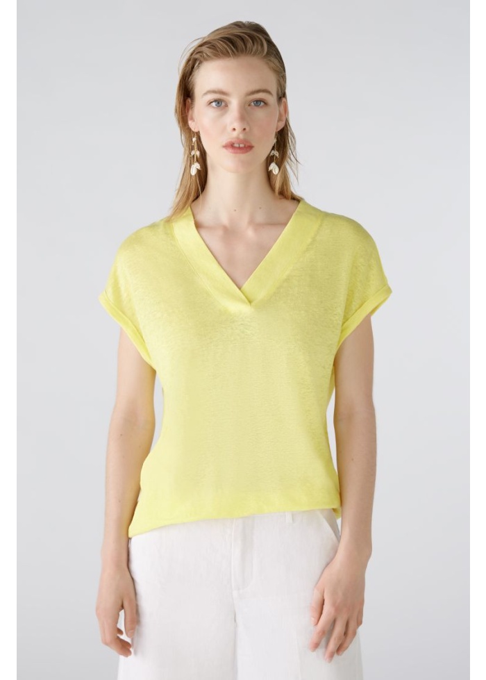 Oui | Linen VNeck Top