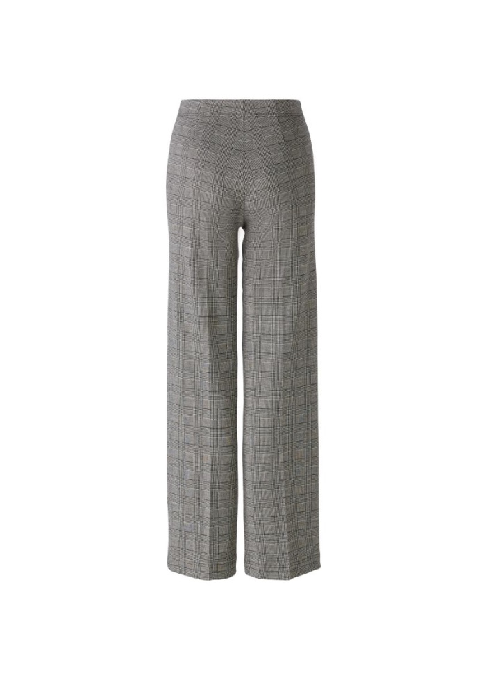 Oui | Check Wide Trousers