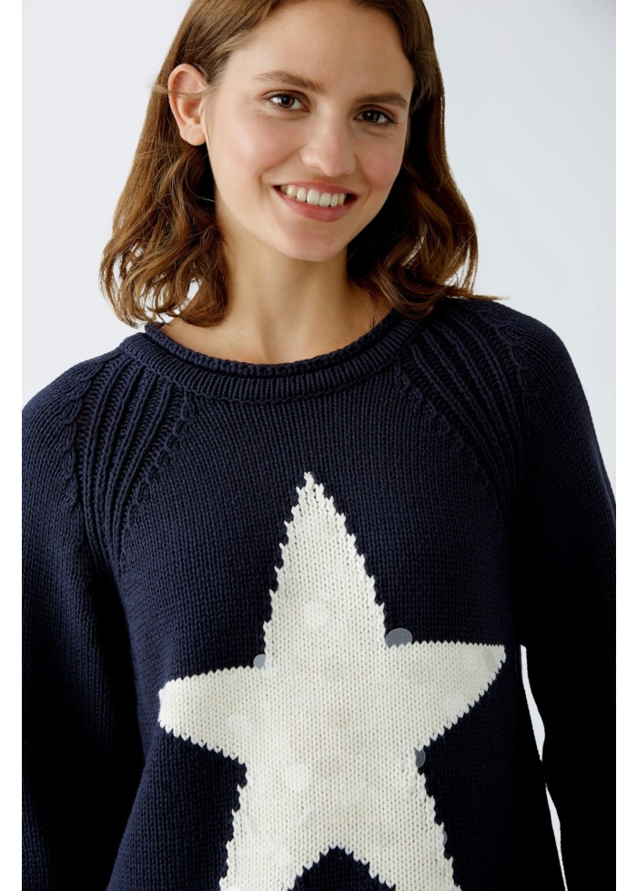 Oui | Navy Star Jumper