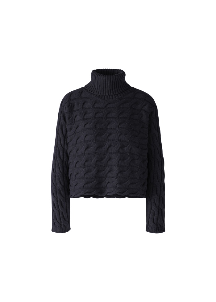 Oui | Navy Cable Knit Jumper