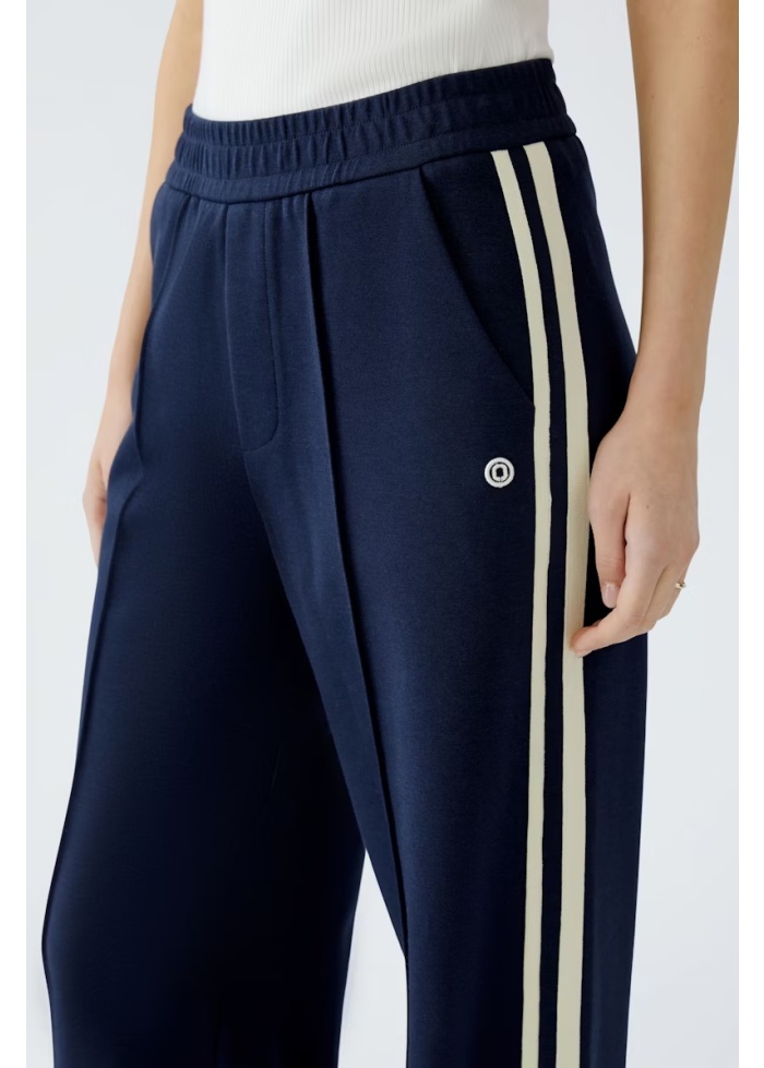 Oui | Side Stripe Navy Trousers