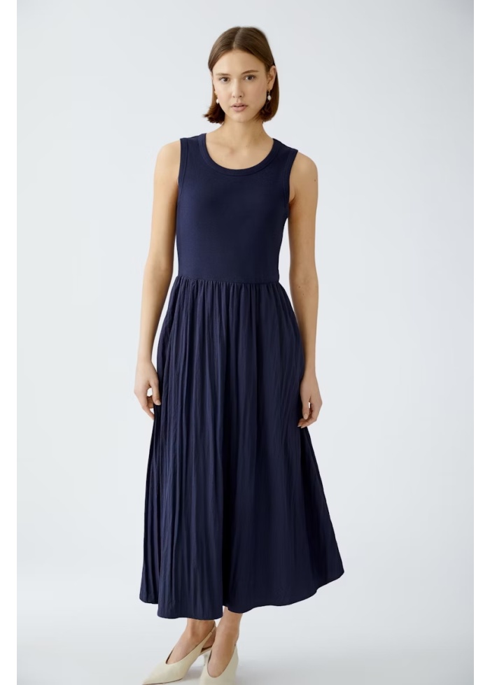 Oui | Navy Cotton Sleeveless Dress