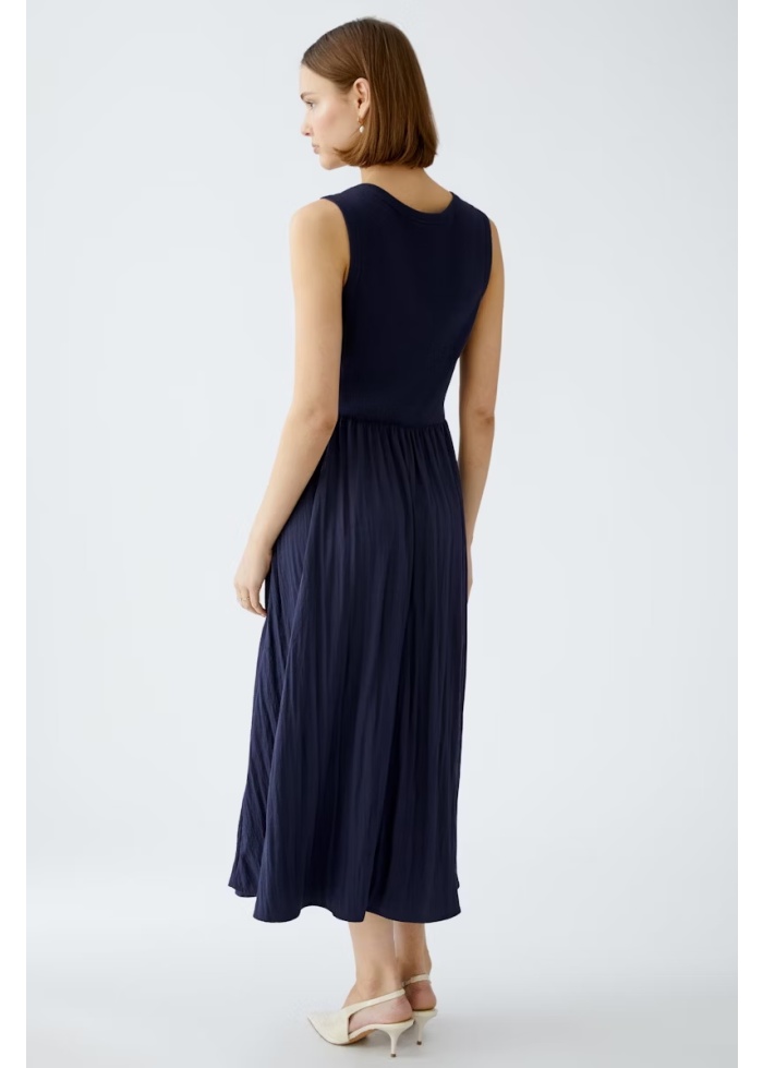Oui | Navy Cotton Sleeveless Dress