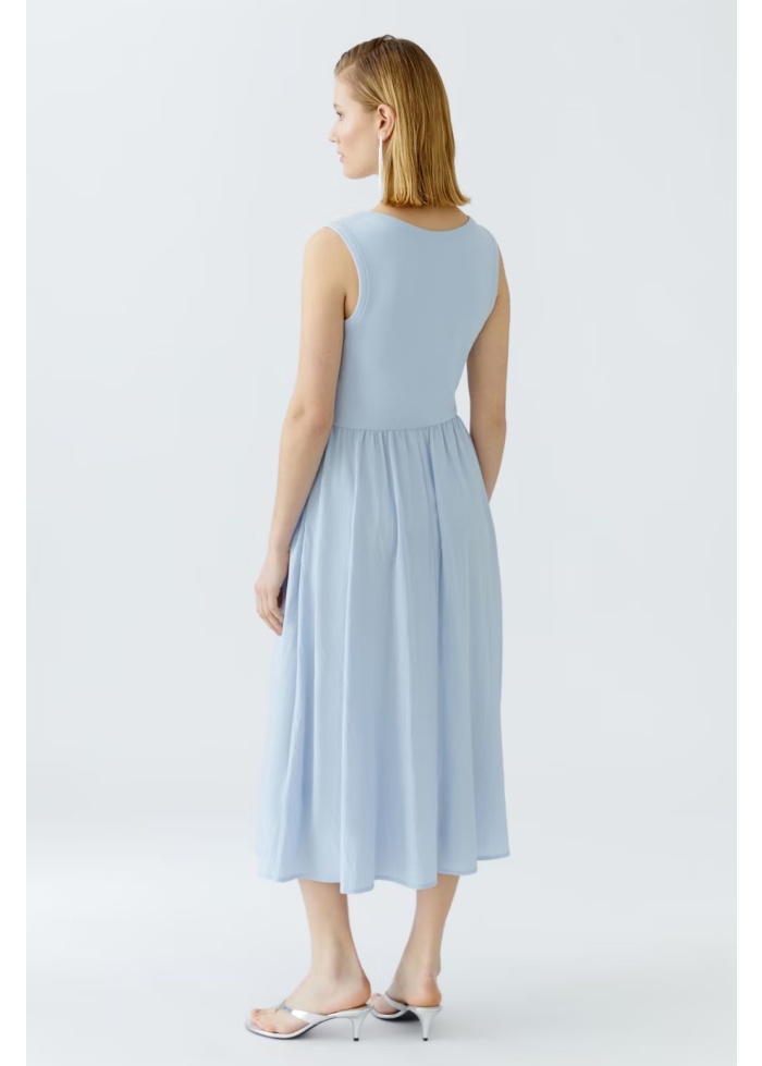 Oui | Pale Blue Cotton Sleeveless Dress