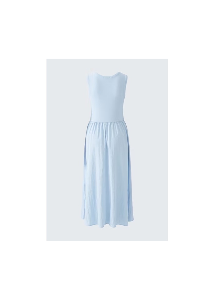 Oui | Pale Blue Cotton Sleeveless Dress