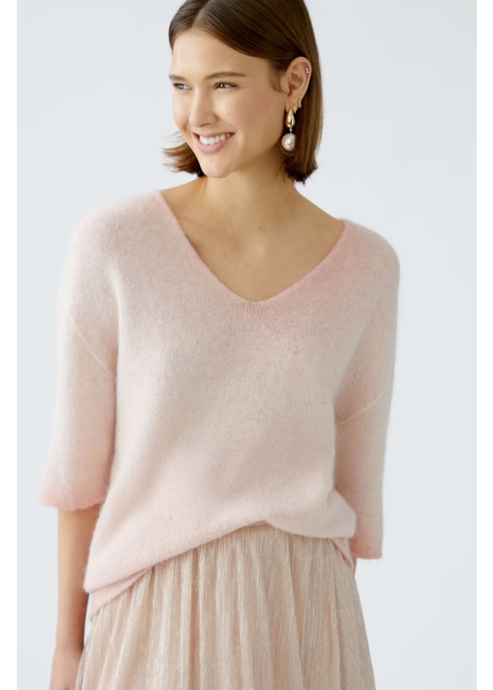 Oui | Fluffy V-Neck Jumper