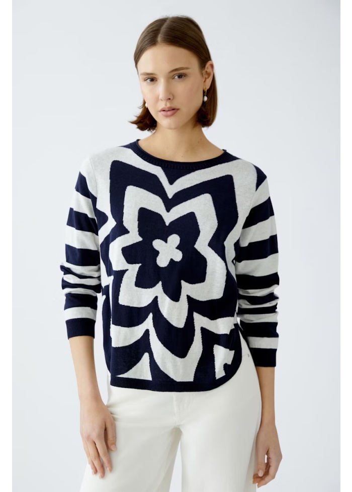 Oui | Flower Cotton Jumper