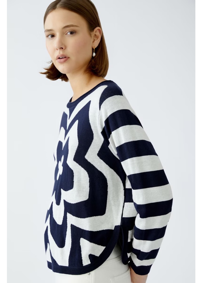 Oui | Flower Cotton Jumper