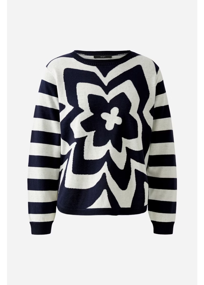 Oui | Flower Cotton Jumper
