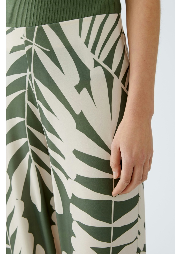 Oui | Leaf Print Trousers