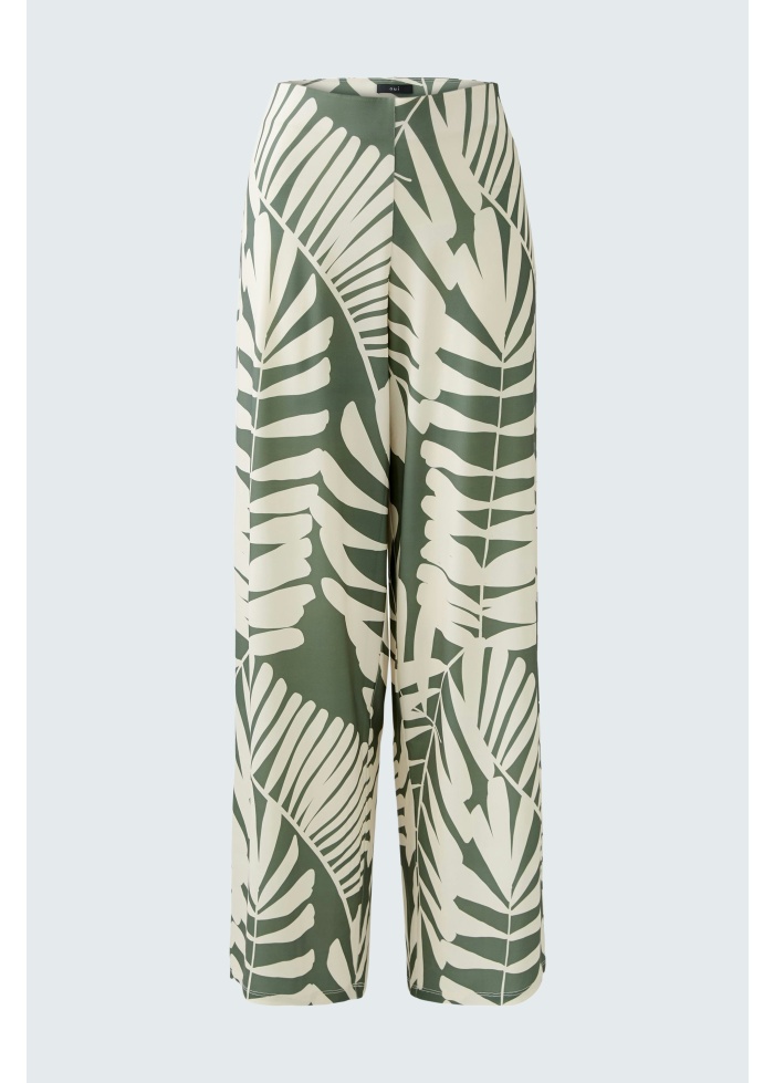 Oui | Leaf Print Trousers