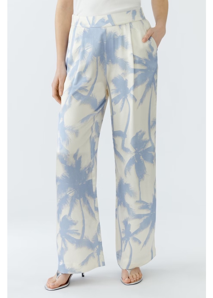 Oui | Palazzo Palm Trousers