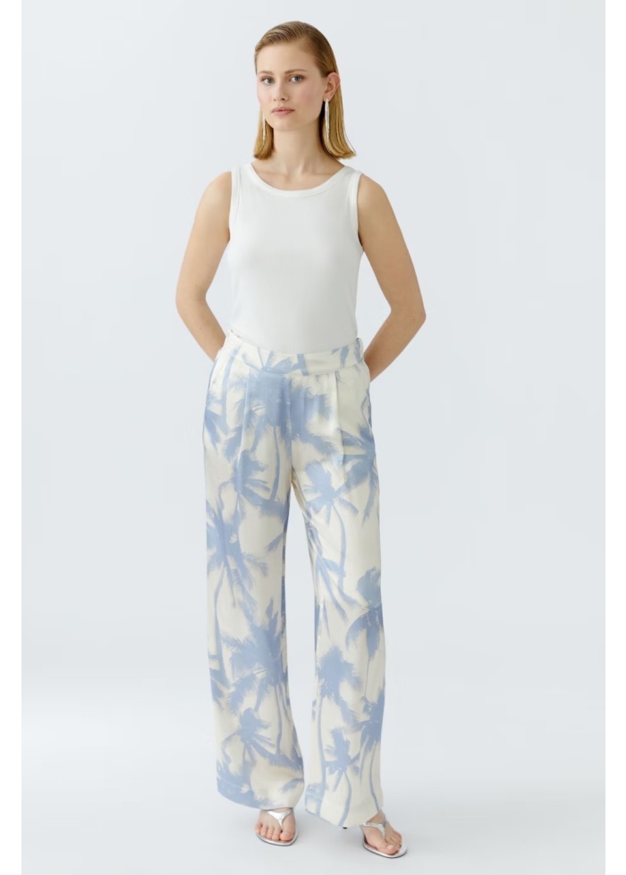 Oui | Palazzo Palm Trousers