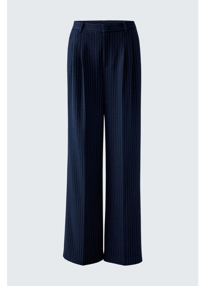 Oui | Pinstripe Navy Trousers