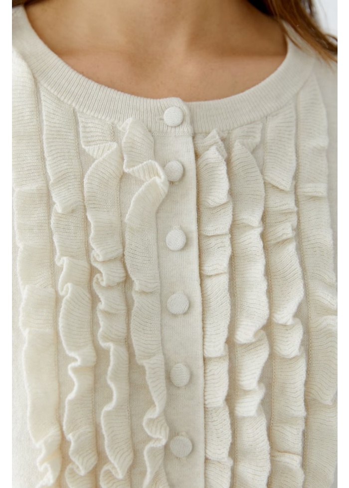 Oui | Ruffle Detail Cardigan