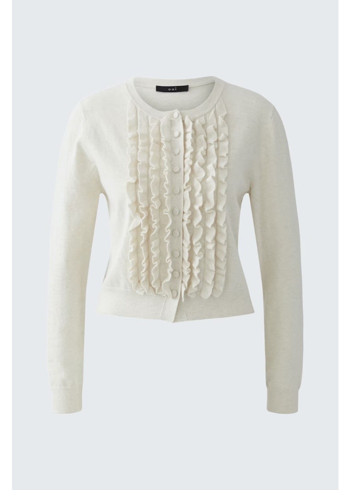 Oui | Ruffle Detail Cardigan