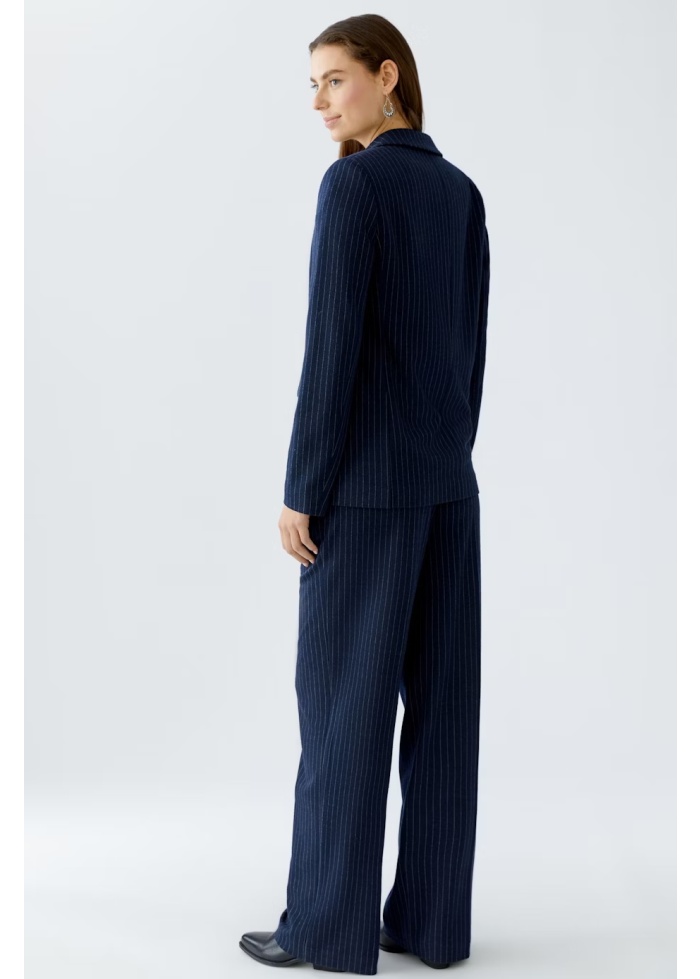 Oui | Pinstripe Navy Jacket