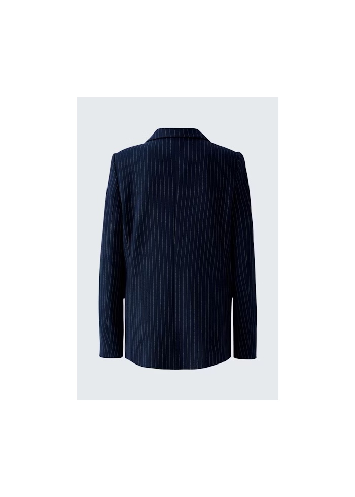Oui | Pinstripe Navy Jacket