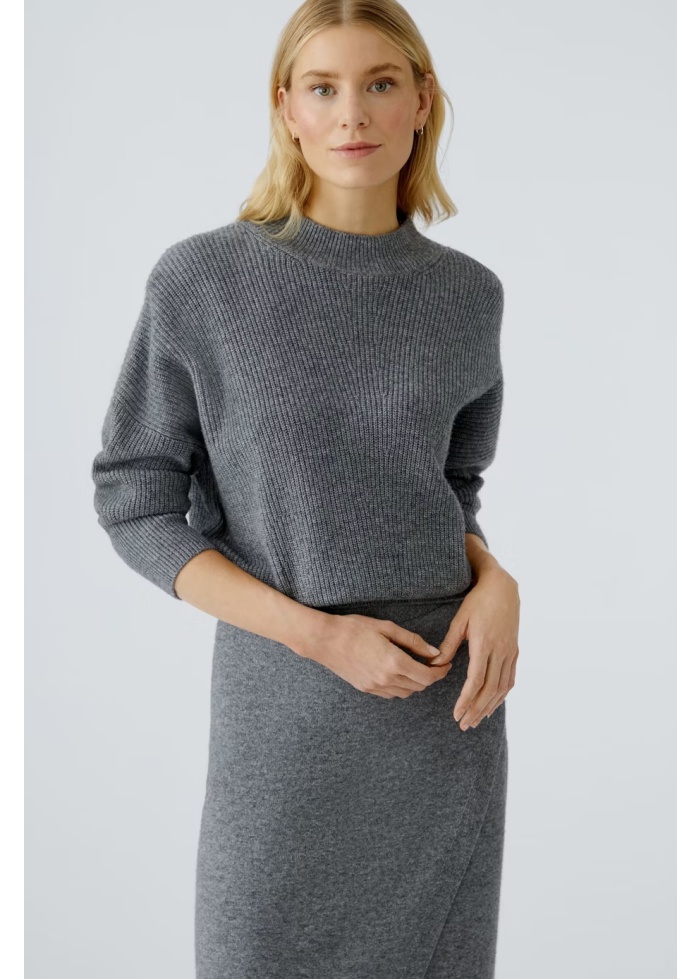 Oui | Turtle Neck Ribbed Knit Jumper