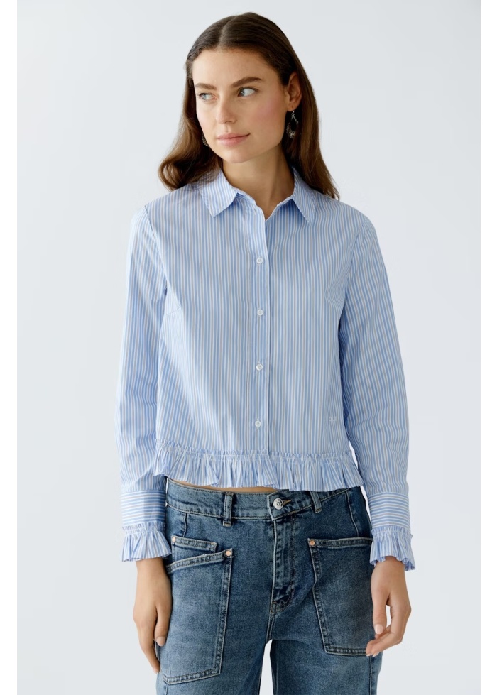 Oui | Ruffle Trim Shirt