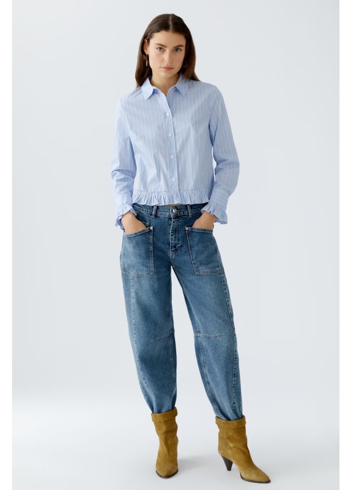 Oui | Ruffle Trim Shirt